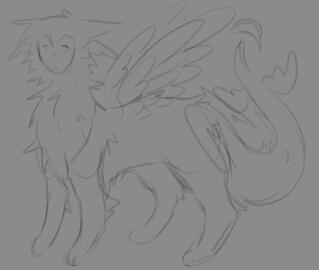 Uncolored Rough Sketch Fullbody