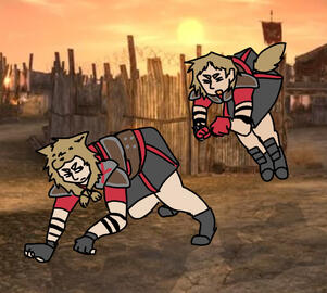 Colored Lined Fullbody, 2 Characters, Pre-Existing Picture Background